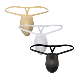 Pouchsexy Mens Thongs Cup Bulge Enlarge Enhancing Swimwear Padded Pouch for Swimming G-String 3-Packs